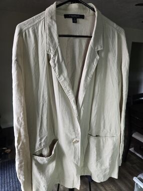 Marc New York Cream Single-Button Casual Blazer